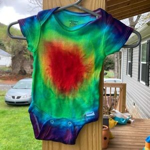 Handmade tie dye newborn onesie